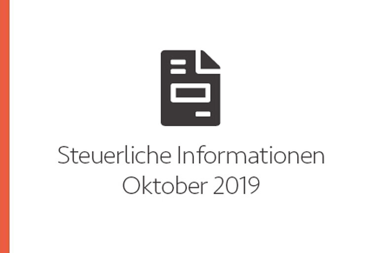 Steuerliche Informationen Oktober 2019