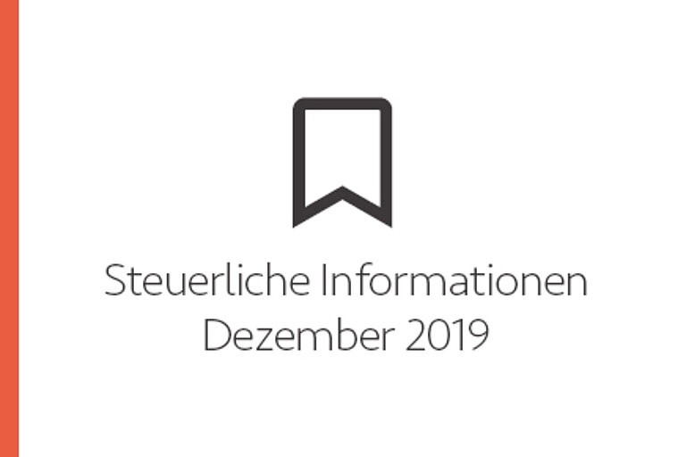 Steuerliche Informationen Dezember 2019