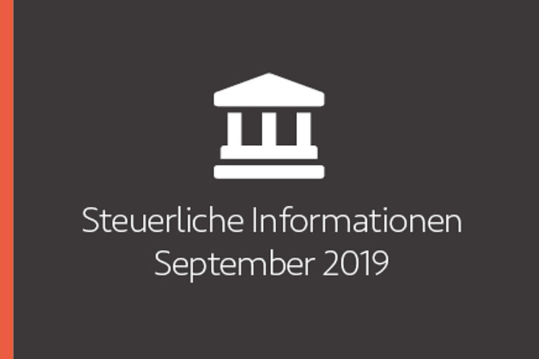 Steuerliche Informationen September 2019